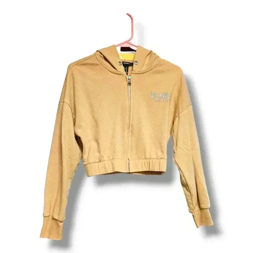 Forever 21 Cropped Lightweight Zip Up Hoodie Size S.